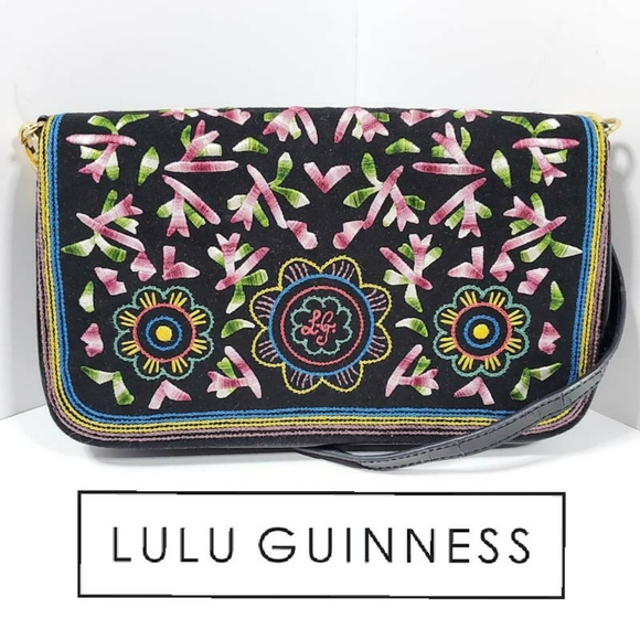 embroidered clutch bag